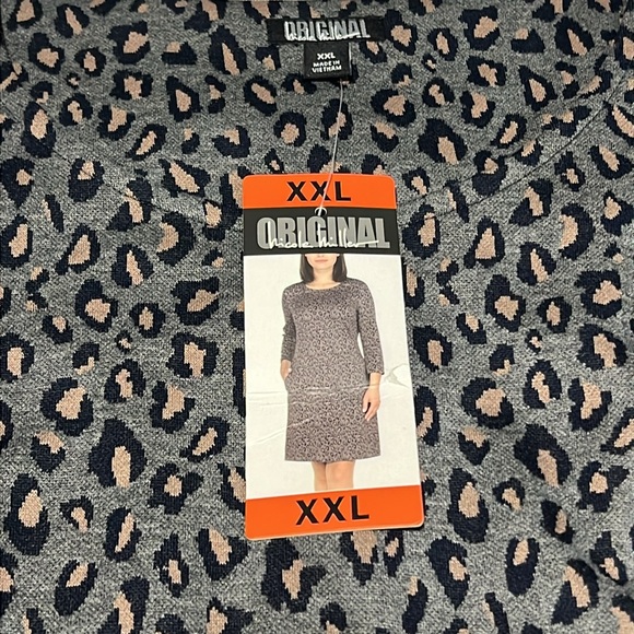 NWT Nicole Miller Midi Dress Animal Print Size 3/4 Sleeves with Pockets - Picture 11 of 12